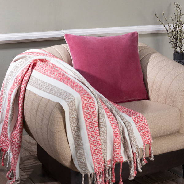 Vintage Transparent Foile Print Ore-Rerun Cushion Cover Red