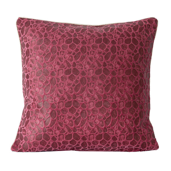 Vintage Transparent Foile Print Ore-Rerun Cushion Cover Red