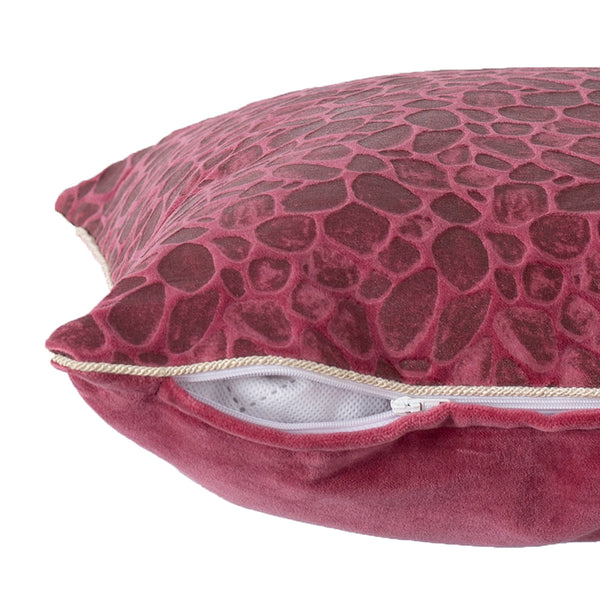 Vintage Transparent Foile Print Ore-Rerun Cushion Cover Red