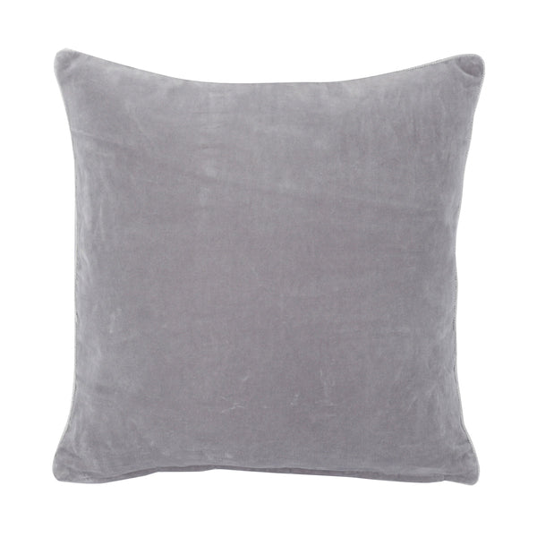Vintage Printed Solid Velvet Cushion Cover Grey