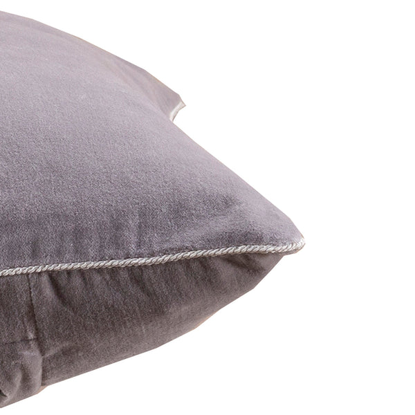 Vintage Printed Solid Velvet Cushion Cover Grey