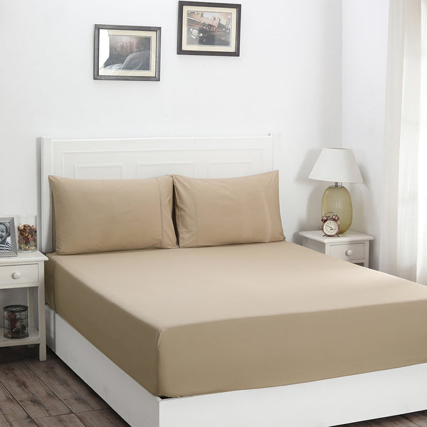 Slumber Plain Easy Care Percale 100% Cotton White Fitted Sheet