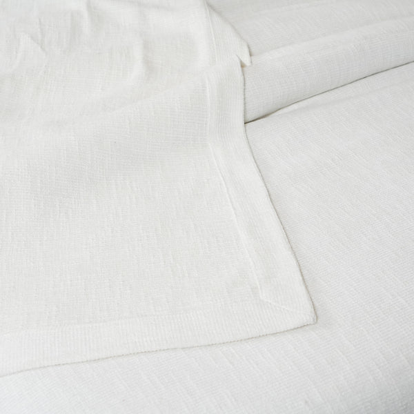 Tranquil Essence Burb Slub Viscose Blend Weaved Off White Bed Cover