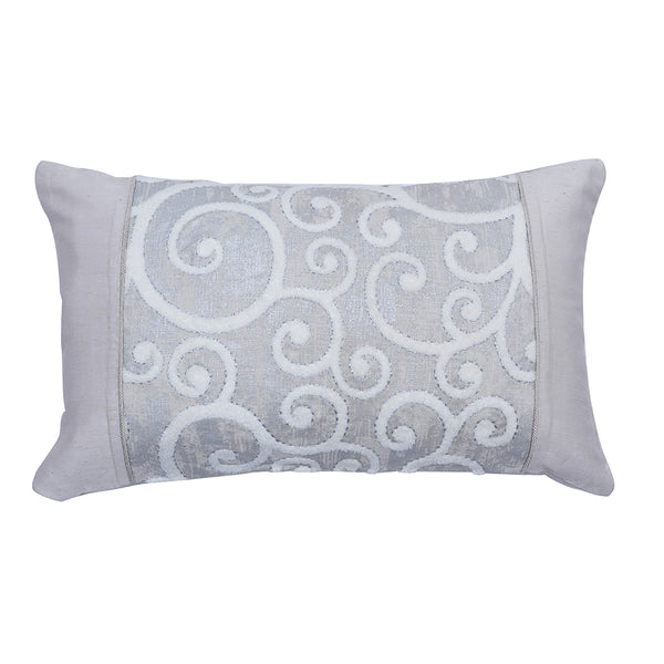 Tranquil Essence Folio Fiction Embroidered Viscose Blend Beige Cushion Cover