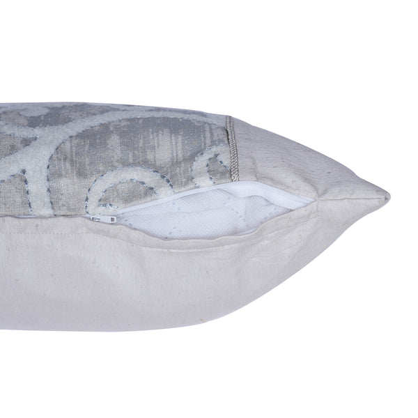 Tranquil Essence Folio Fiction Embroidered Viscose Blend Beige Cushion Cover