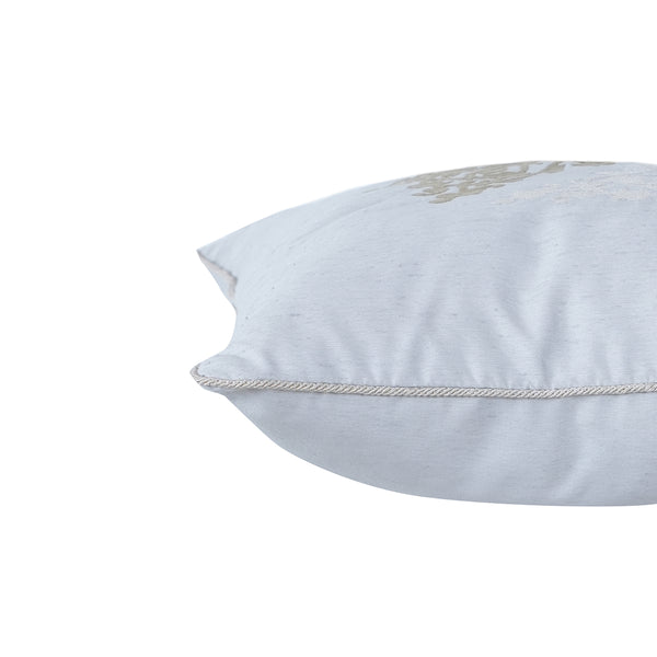 Tranquil Essence Scrollable Tatting Embroidered Viscose Blend Beige Cushion Cover