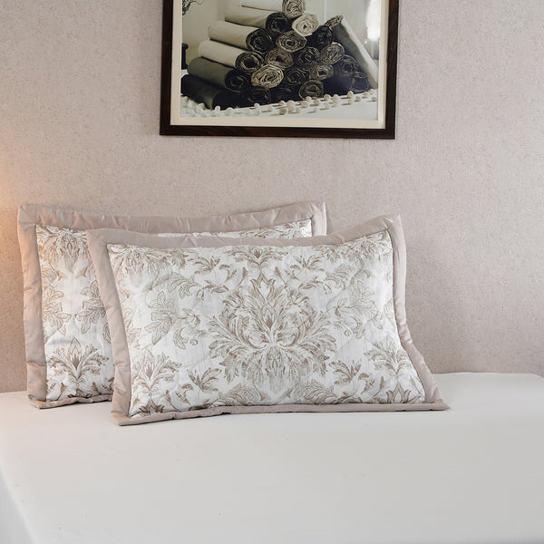 Tranquil Essence Napery Classic Quilted Peach 2 PC Pillow Sham Set