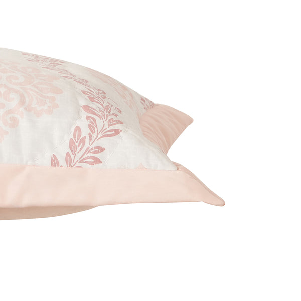 Tranquil Essence Lawn Leaflet Quilted Peach 2 PC Pillow Sham Set