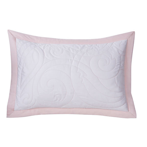 Tranquil Essence Cambric Lawn Quilted Peach 2 PC Pillow Sham Set