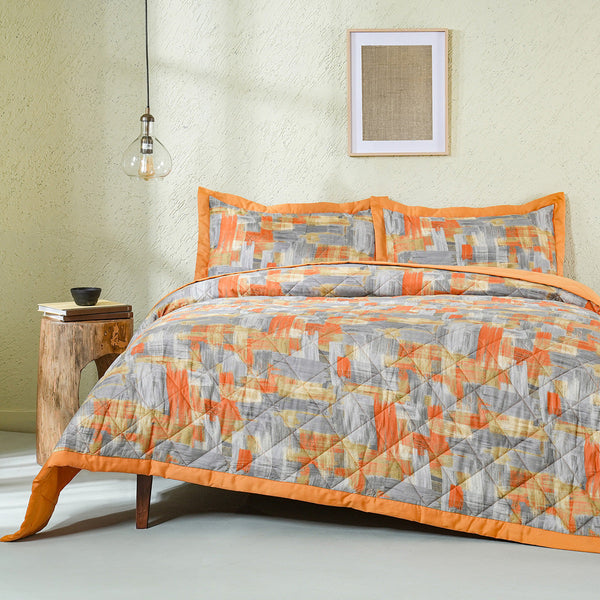 Whimsy Nature Brush Strokes Quilt/Quilted Bed Cover Blue