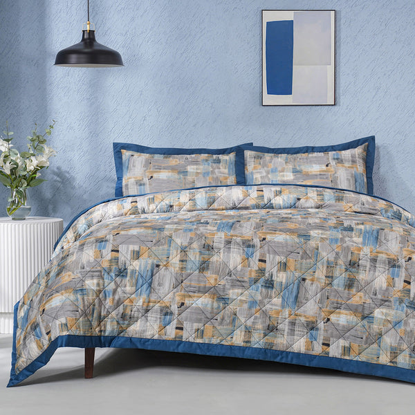 Whimsy Nature Brush Strokes Quilt/Quilted Bed Cover Rust