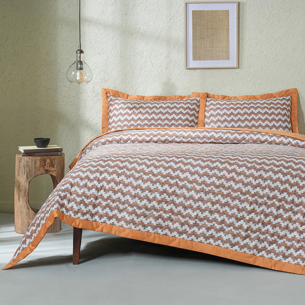 Whimsy Nature Twisty Melange Quilt/Quilted Bed Cover Blue