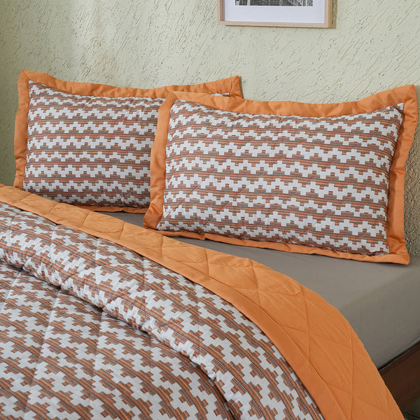 Whimsy Nature Twisty Melange Quilt/Quilted Bed Cover Rust