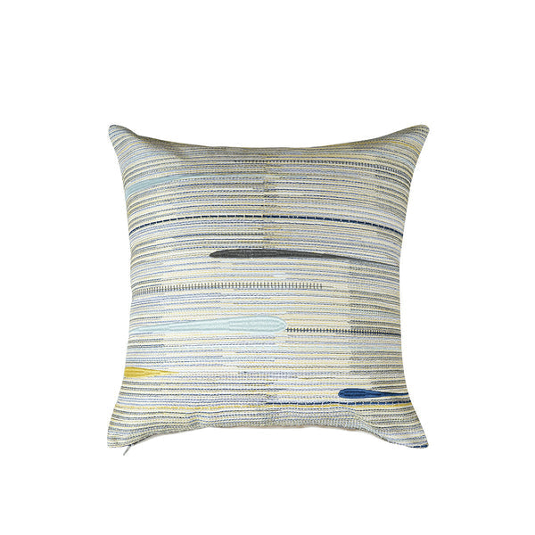 Whimsy Nature Milgrain Woven/Digital Printed 100% Cotton Blue Cushion Cover