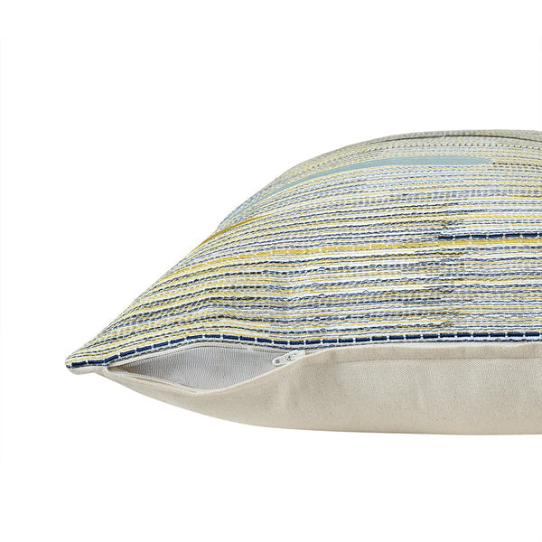 Whimsy Nature Milgrain Woven/Digital Printed 100% Cotton Blue Cushion Cover