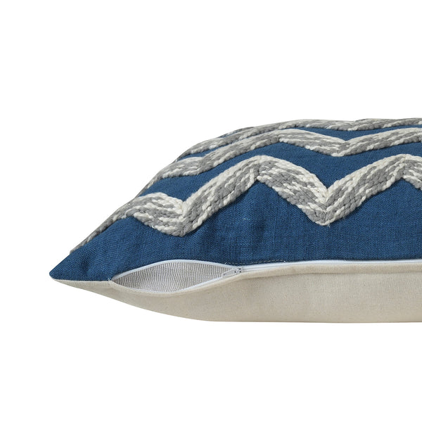 Whimsy Nature Tump Fade Woven/Digital Printed 100% Linen Blue Cushion Cover