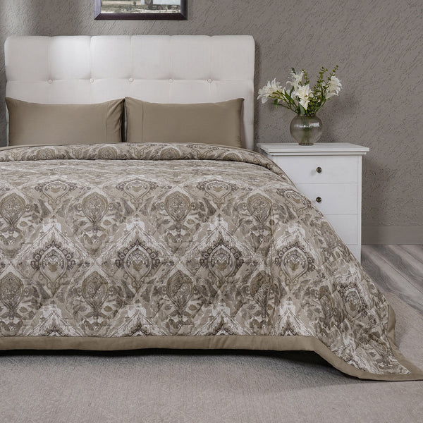 PBS Vintage Chic Edmund Quilt/Quilted Bed Cover Beige