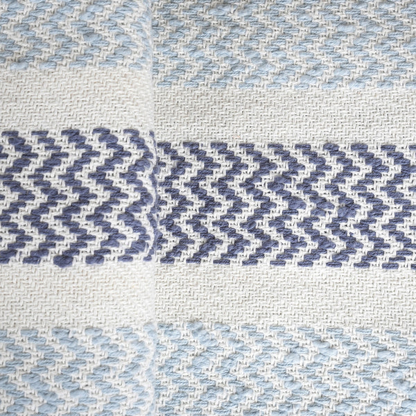 Rurban Elegance Crooked Stripe 100% Cotton 1PC Throw Blue