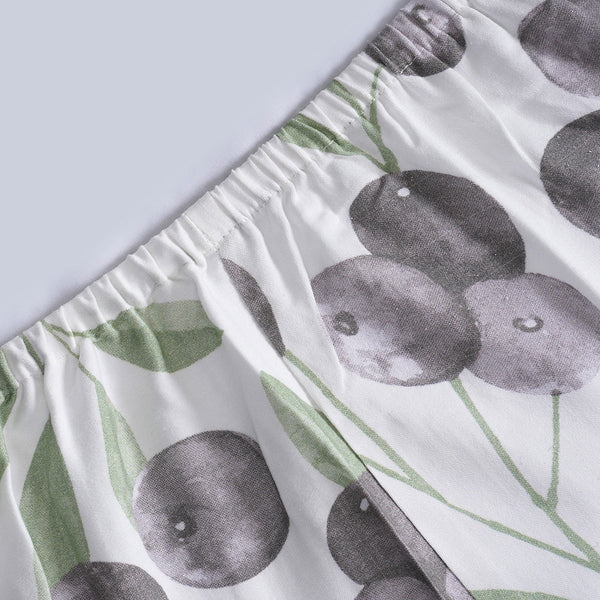 Sensory Bloom Myrtille 100% Cotton Green Fitted Sheet with Pillow Case