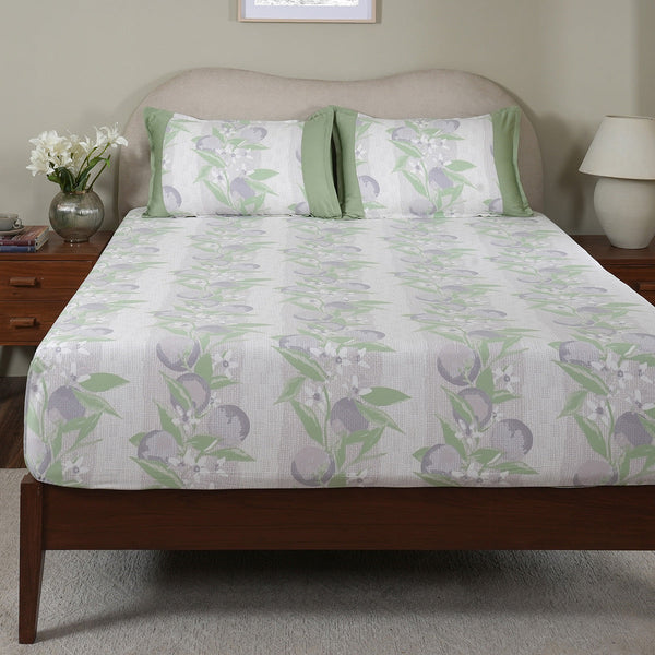 Sensory Bloom Colorsplash 100% Cotton Lilac Fitted Sheet with Pillow Case