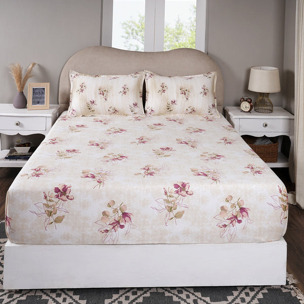 Sensory Bloom Everbloom 100% Cotton Peach Fitted Sheet with Pillow Case