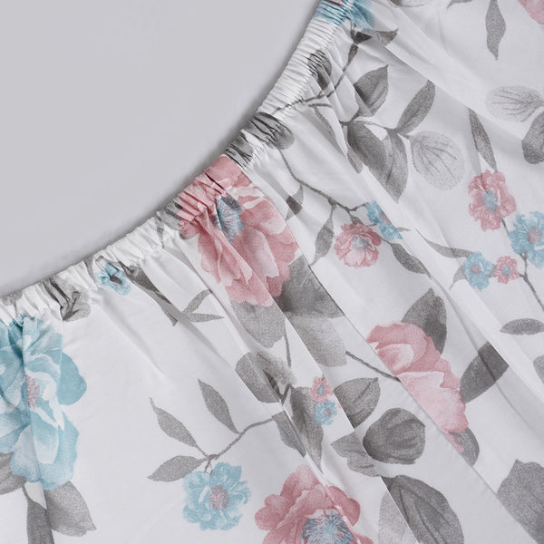 Sensory Bloom Blossom Meadow 100% Cotton Blue Fitted Sheet with Pillow Case