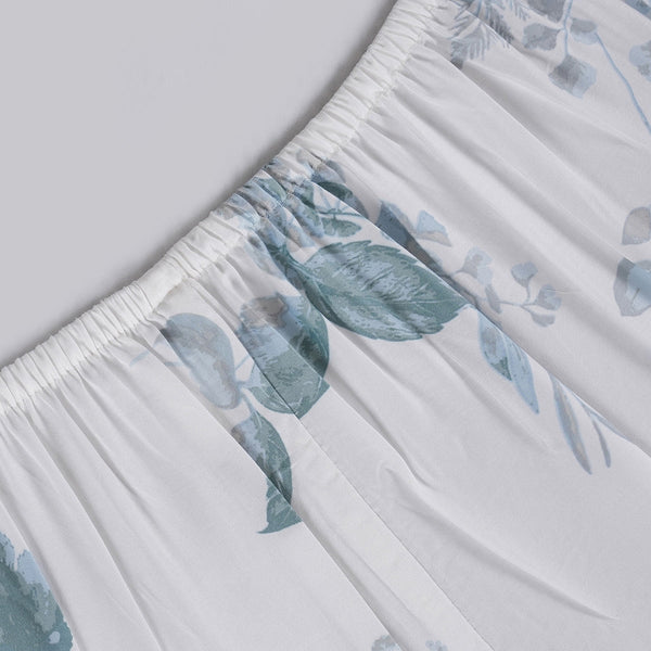 Sensory Bloom Edenia 100% Cotton Blue Fitted Sheet with Pillow Case