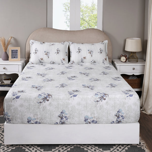 Sensory Bloom Everbloom 100% Cotton Blue Fitted Sheet with Pillow Case