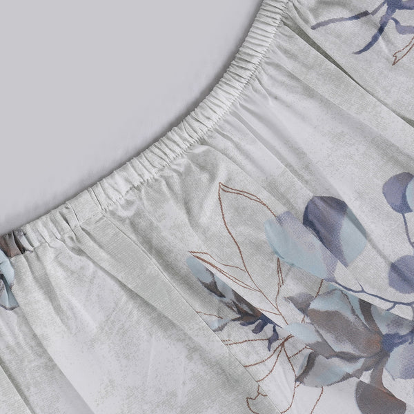 Sensory Bloom Everbloom 100% Cotton Blue Fitted Sheet with Pillow Case