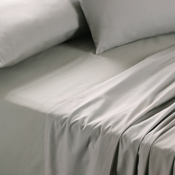 Slumber Plain Easy Care Percale 100% Cotton Wild Dove Crisp Bed Sheet with Pillow Case
