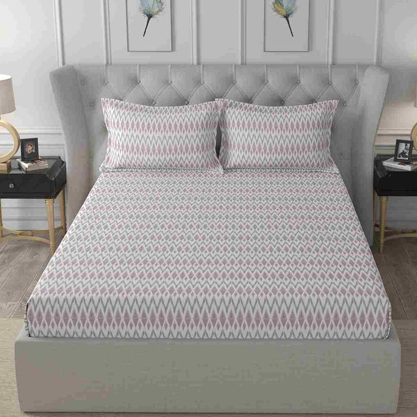 Regency Amanda Printed 100 %Cotton Pink Bed Sheet