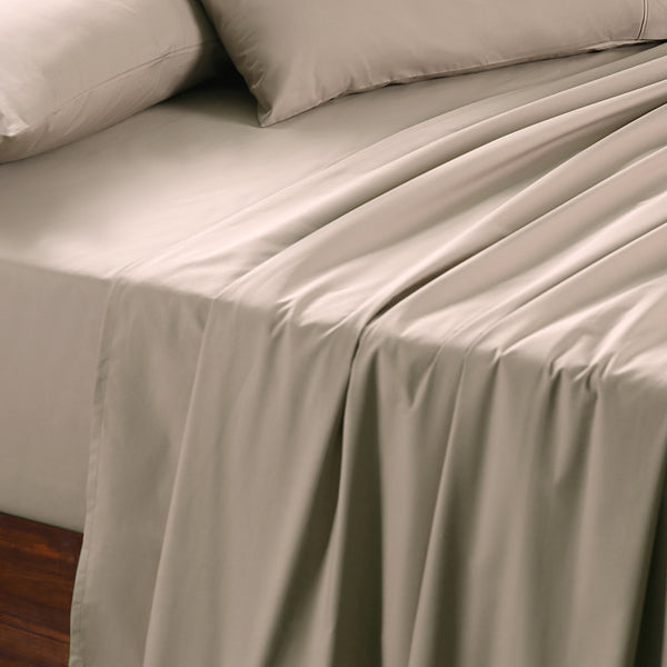 Slumber Plain Easy Care Percale 100% Cotton Nomad Crisp Bed Sheet with Pillow Case