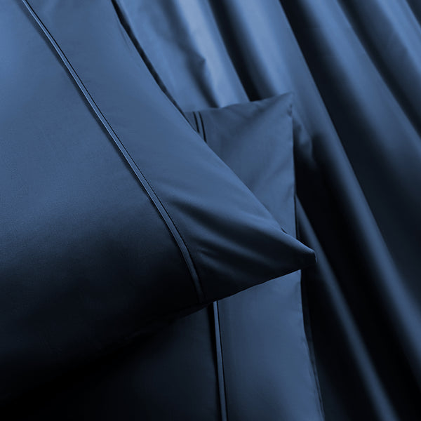 Slumber Plain Easy Care Percale 100% Cotton Saxsony Blue Crisp Bed Sheet with Pillow Case