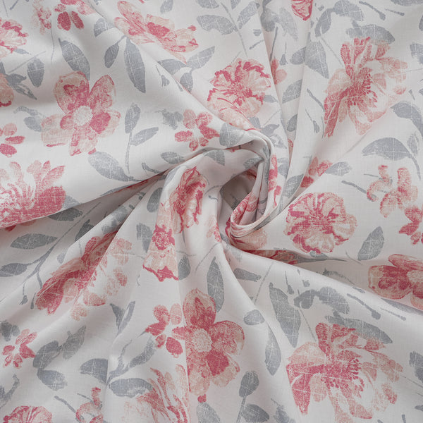 Optimist Bloom 300 TC Orville 100% Cotton Printed Bed Sheet with Pillow Case