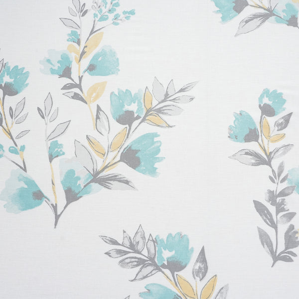 Royal Botanic 200 TC Painted Floral Blue 100% Cotton Bed Sheet With Pillow Case