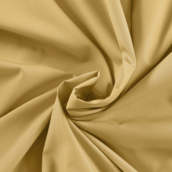 Slumber Plain Easy Care Percale 100% Cotton Yellow/Rattan Crisp Bed Sheet with Pillow Case