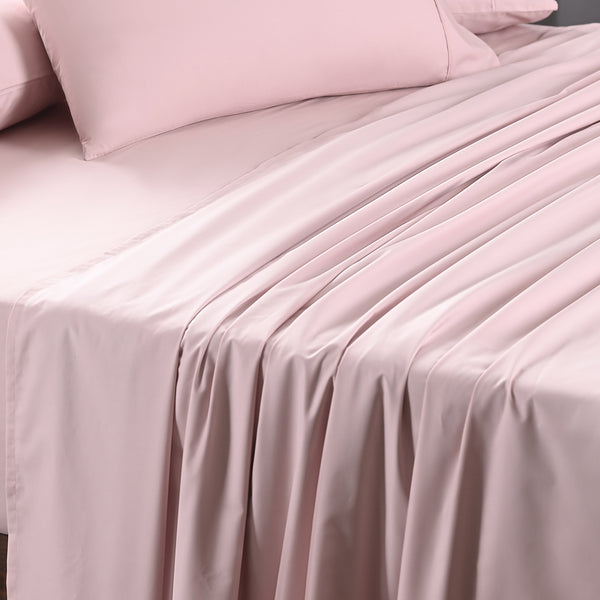 Slumber Plain Easy Care Percale 100% Cotton Cradle Pink Crisp Bed Sheet with Pillow Case