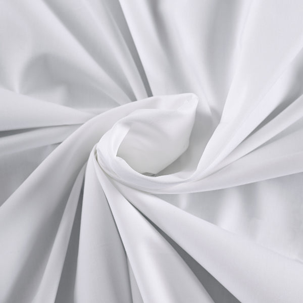 Slumber Plain Easy Care Percale 100% Cotton White Crisp Bed Sheet with Pillow Case