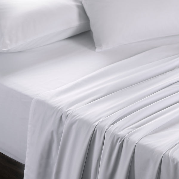 Slumber Plain Easy Care Percale 100% Cotton White Crisp Bed Sheet with Pillow Case