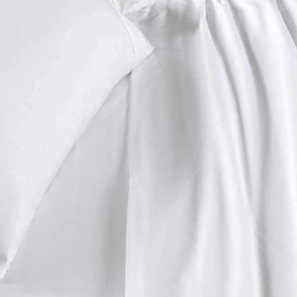 Slumber Plain Easy Care Percale 100% Cotton White Crisp Bed Sheet with Pillow Case