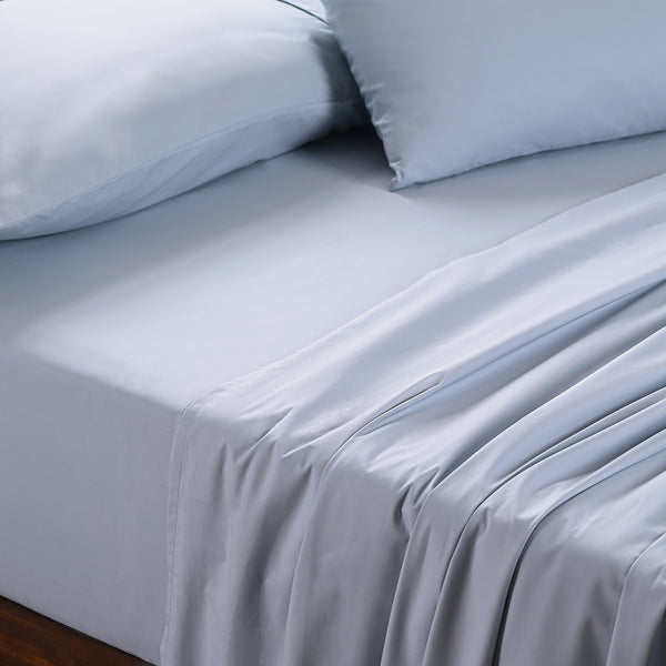 Slumber Plain Easy Care Percale 100% Cotton Winter Sky Crisp Bed Sheet with Pillow Case