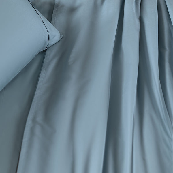 Slumber Plain Easy Care Percale 100% Cotton Blue Crisp Bed Sheet with Pillow Case