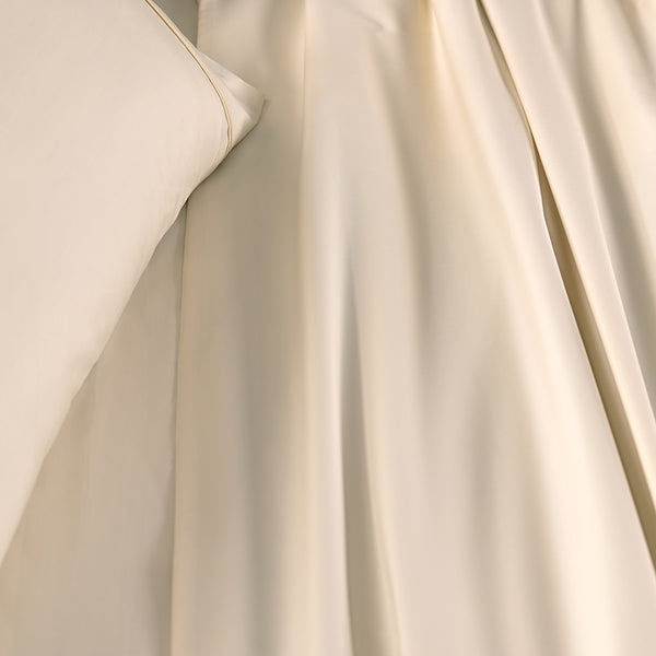 Slumber Plain Easy Care Percale 100% Cotton Ecru Crisp Bed Sheet with Pillow Case