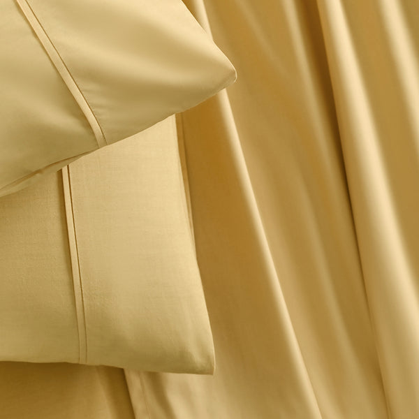 Slumber Plain Easy Care Percale 100% Cotton Honey Dust Crisp Bed Sheet with Pillow Case