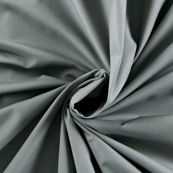 Slumber Plain Easy Care Percale 100% Cotton Steel Grey Crisp Bed Sheet with Pillow Case