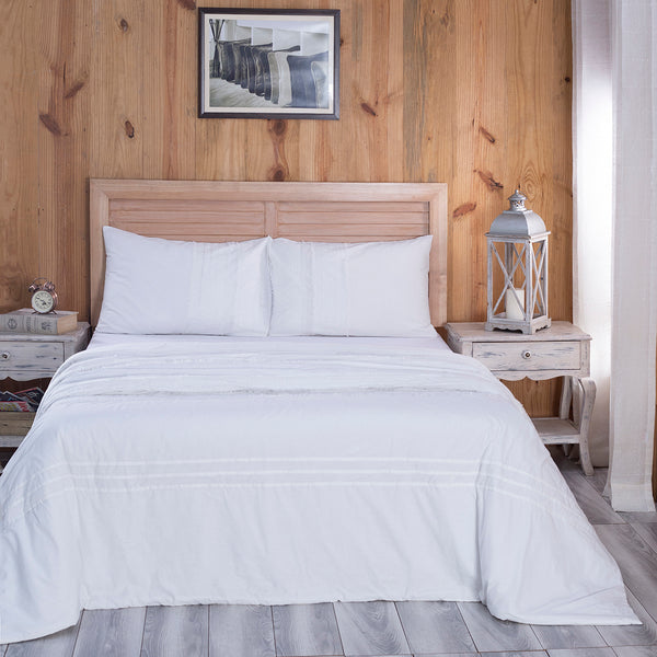 Rurban Divine Stitch Sorbet Summer AC Quilt/Quilted Bed Cover/Comforter White