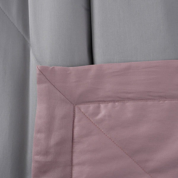 Selwyn Reversible Summer AC Quilt/Quilted Bed Cover/Comforter Misty Rose/Flint Grey Quilt