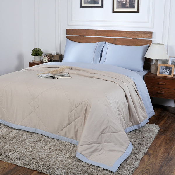 Selwyn Reversible Summer AC Quilt/Quilted Bed Cover/Comforter Plein Air/Sandshell Quilt