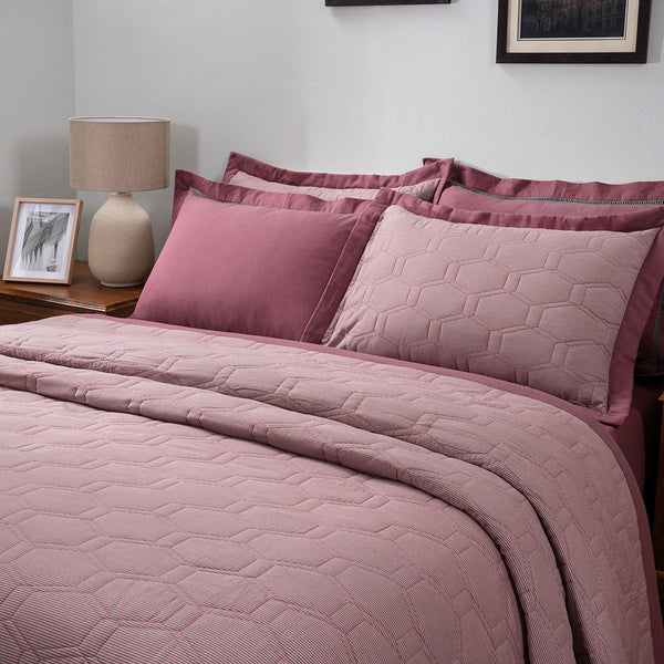 Pin Stripe 100% Natural Cotton Filling Light Weight Winter Quilt / Quilted Bed Cover Blue