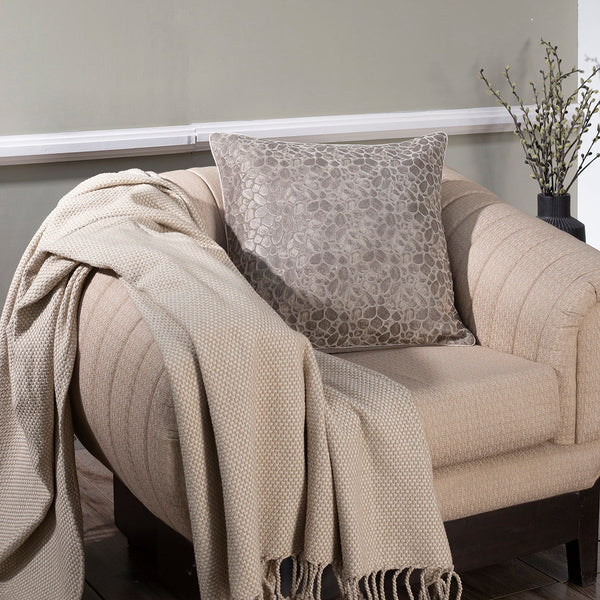 Grandeur Ore-Rerun 100%Cotton Blue FoilPrintedCushionCover